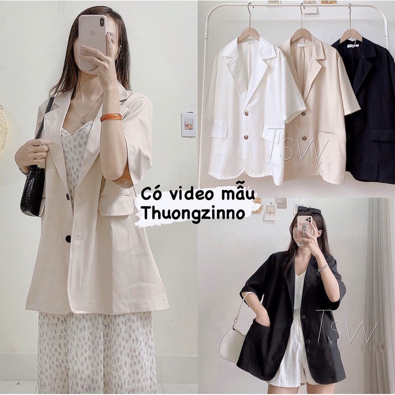 [Ảnh thật/Video]Áo blazer Nancy vest cộc tay nhiều màu Áo blazer khoác ngoài phong cách Hàn Quốc | BigBuy360 - bigbuy360.vn
