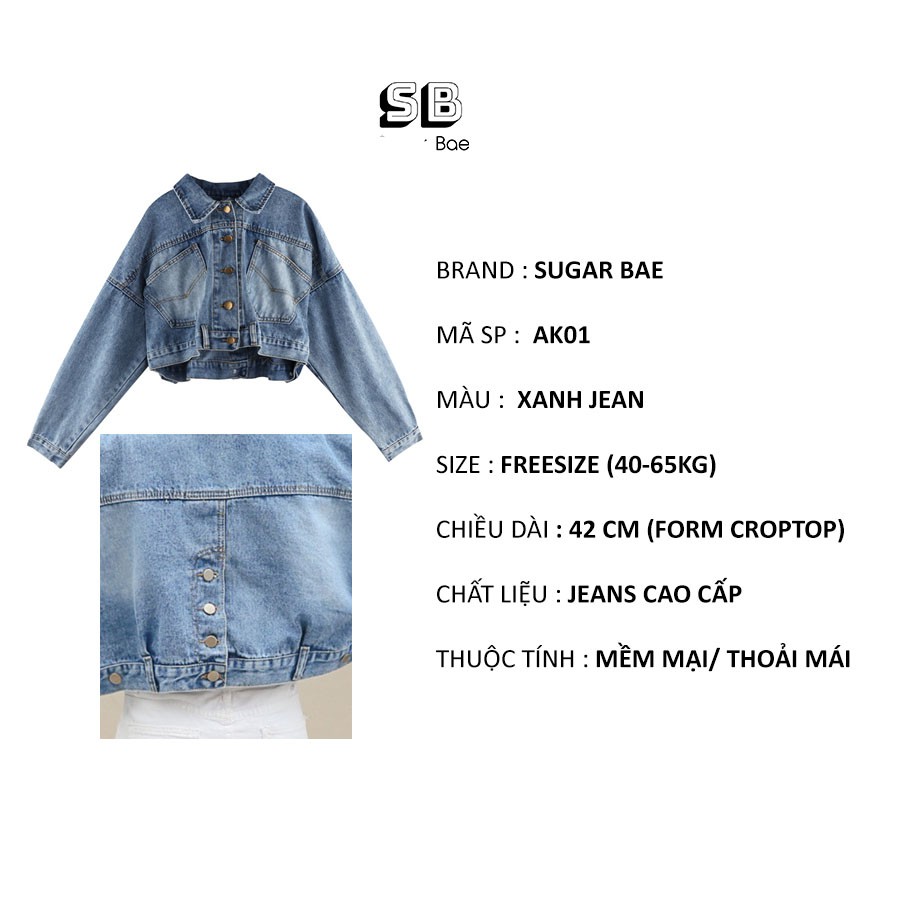 Áo Jean Nữ Nút Sau Vero Moda Trend 2020 | Khoác Bò Croptop Cúc Sau Ulzzang Hàn Quốc [Hàng Cao Cấp] | BigBuy360 - bigbuy360.vn