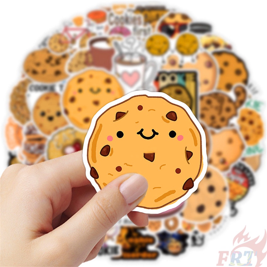 ❉ Dòng Bánh Quy 01 Nhãn Dán ❉ Bộ 50 Sticker Chống Thấm Nước Họa Tiết Doodle Hợp Thời Trang