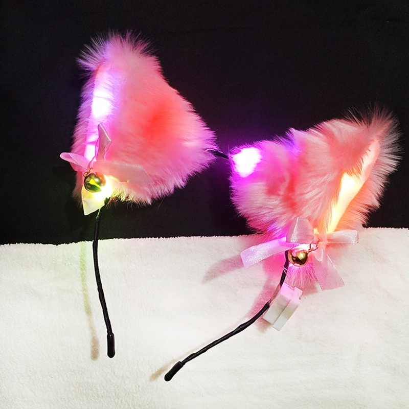 Băng Đô Cài Tóc Hình Tai Thú Phát Sáng Dễ Thương