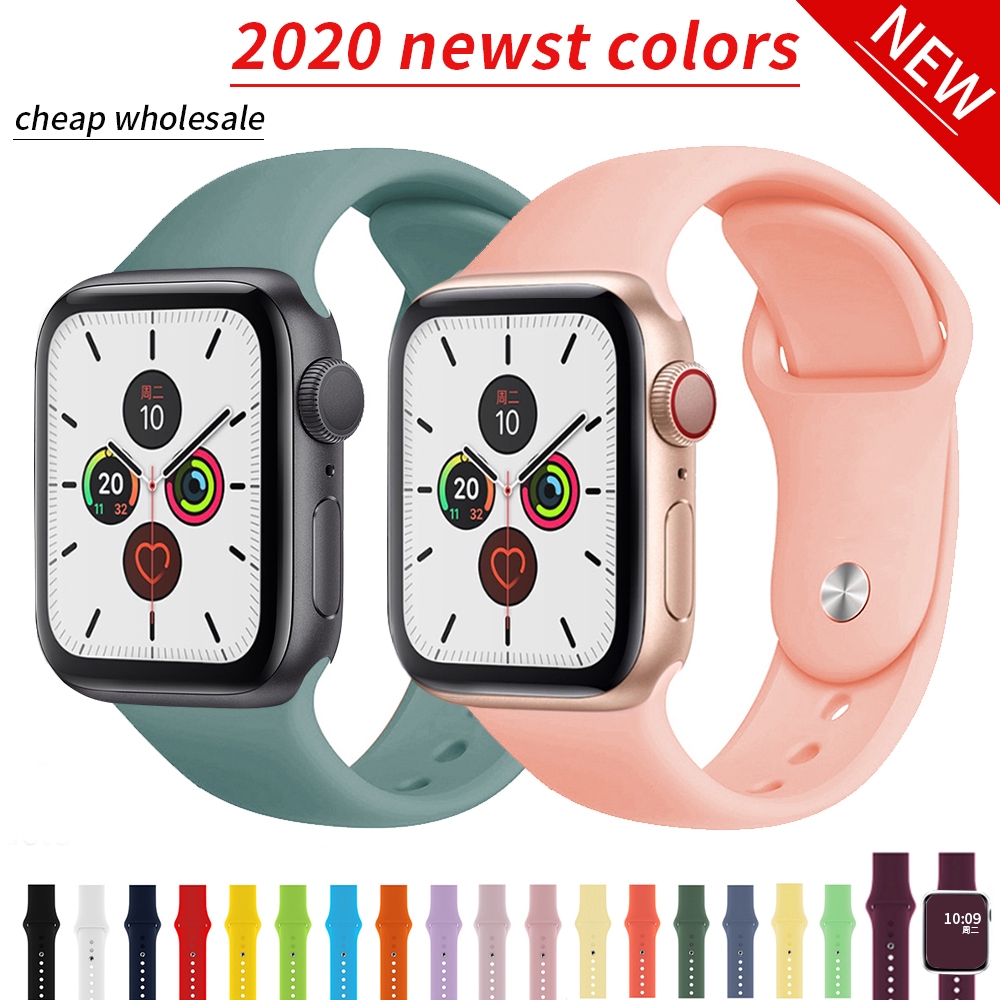 Dây Đeo Silicon 2020 Cho Đồng Hồ Iwatch Series 6 SE 5 4 3 2 1 38mm 42mm 40mm 44mm