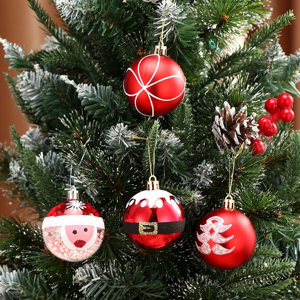Set 9 Trái Châu 6cm Treo Trang Trí Giáng Sinh