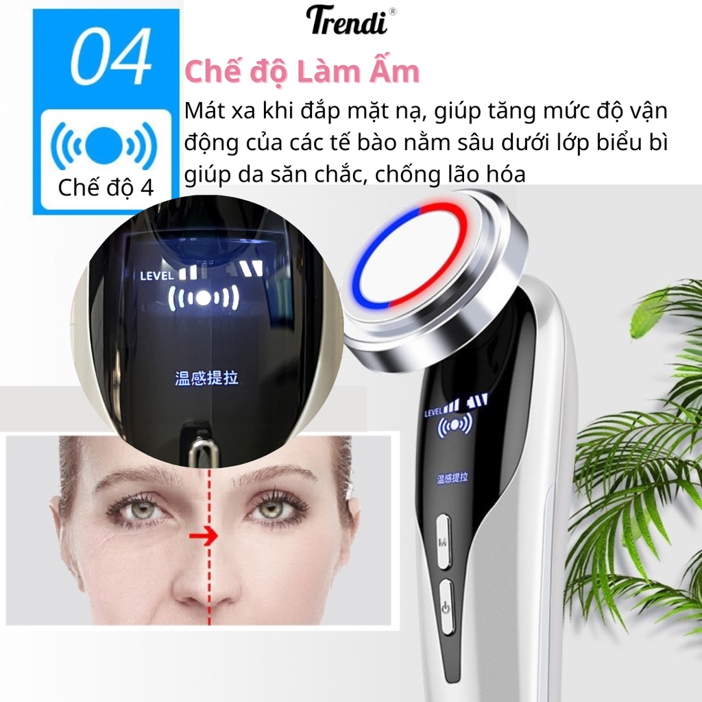 Máy Tẩy Trang Da Mặt 5 Trong 1 - Tẩy Trang, Đẩy Tinh Chất, Massage Mặt, Nâng Cơ, Điện châm EMS
