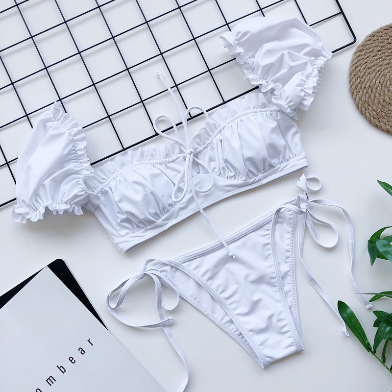 Bộ bikini ngắn tay có đệm lót màu kẹo nhiều lựa chọn