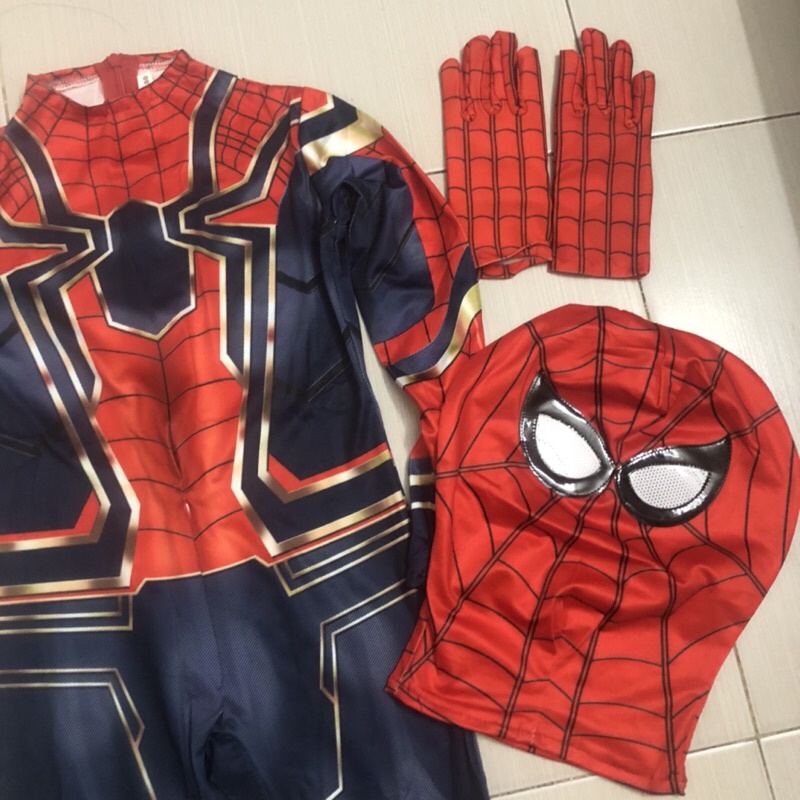 Đồ siêu nhân cho bé trai quần áo siêu nhân nhện liền kèm mũ trùm COSPLAY2101