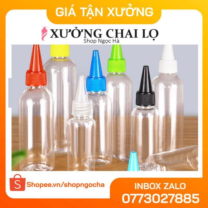 Chai Chiết Mĩ Phẩm ❤ GIÁ TỐT NHẤT ❤ Chai nhựa pet nắp nhọn 100ml,50ml,30ml,20ml chiết mỹ phẩm, chiết mực .