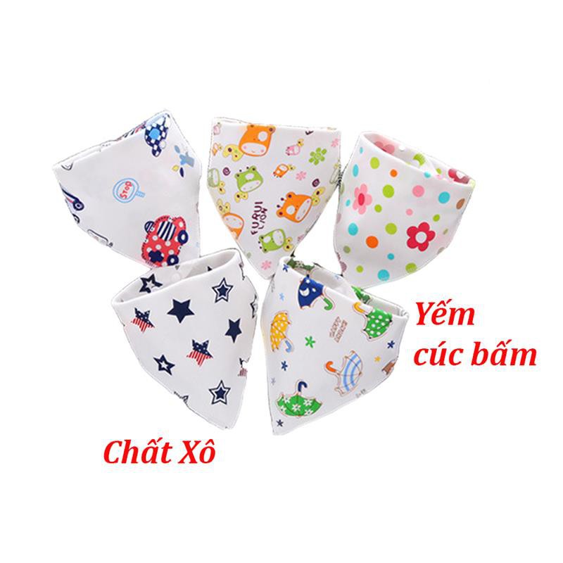 [Mã SKAMCLU7 giảm 10% cho đơn từ 0Đ] Khăn Yếm Tam Giác Cho Bé Cúc Bấm Vải Xô Mầm Store