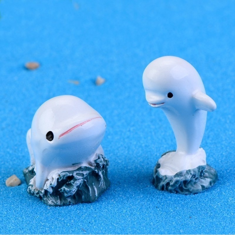 Set 2 Cá Heo Trắng Trang Trí Sân Vườn