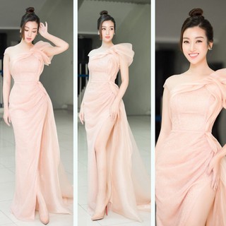 Đầm Dạ Hội Kim tuyến lệch Vai