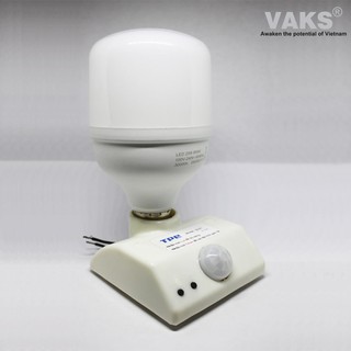 COMBO ĐUÔI ĐÈN CẢM ỨNG HỒNG NGOẠI E27 có phích cắm - SL01 + BÓNG ĐÈN LED ĐUÔI VẶN TRÒN E27 20W-220AC.