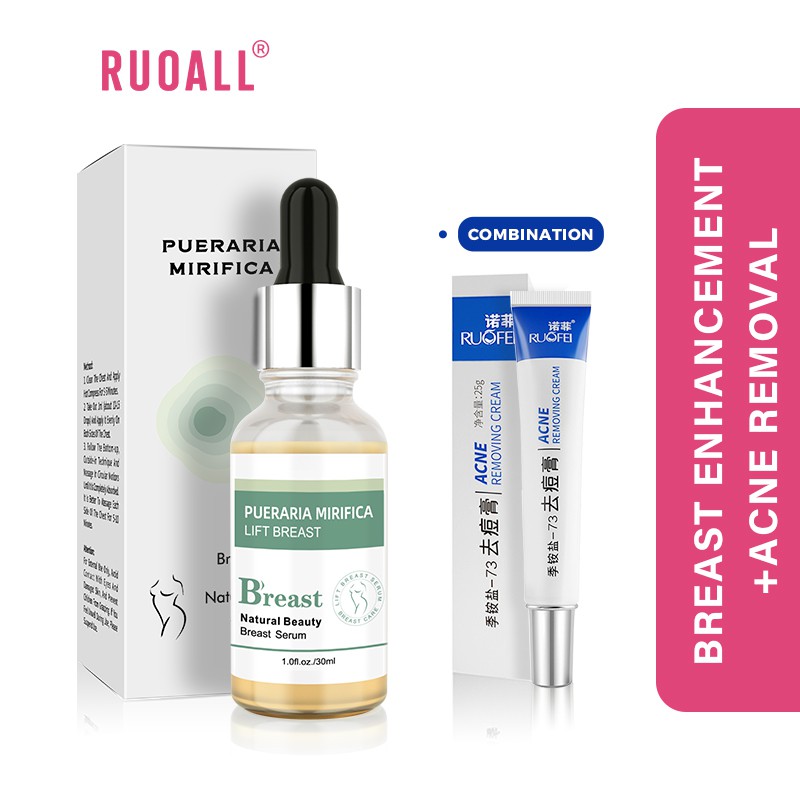 Combo RUOALL Pueraria lobata Kem nâng ngực 30ml + kem Roufei 25G