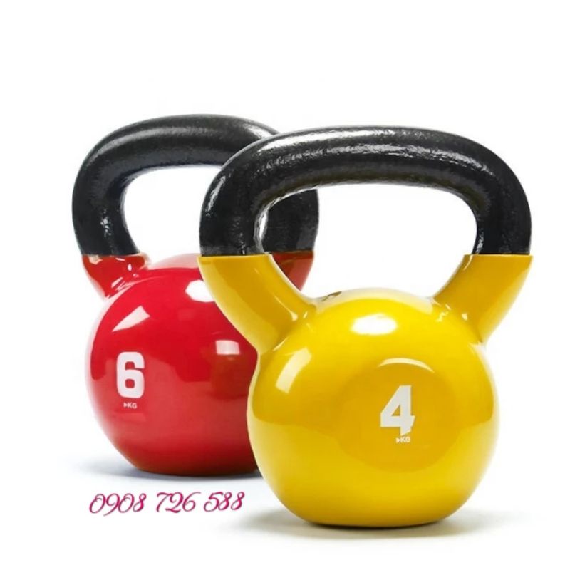 Tạ Bình Vôi,Tạ Quai Xách, Tạ ấm 16KG - KETTLEBELL Bọc Cao Su Cao Cấp Chính Hãng IRON BULL