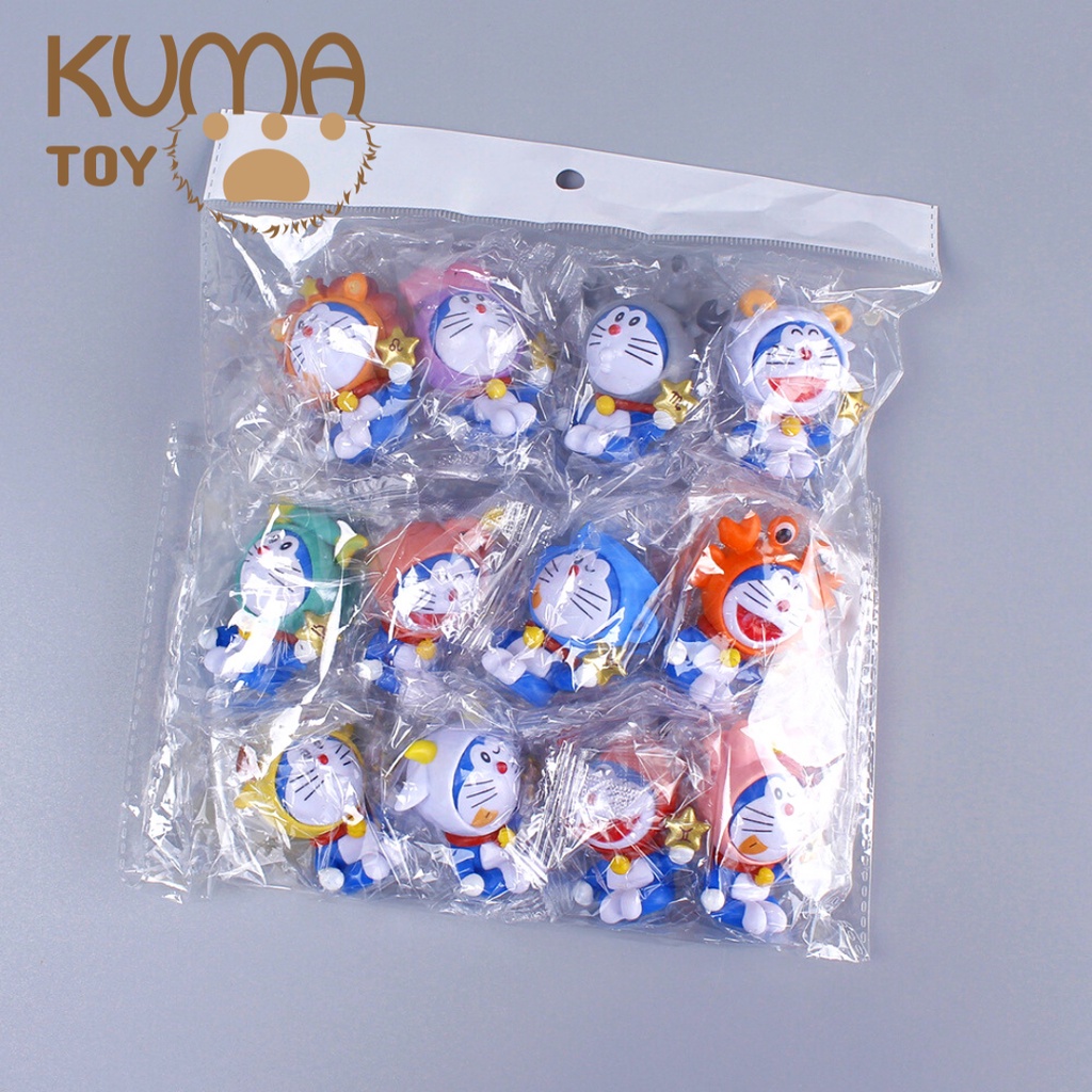 Mô hình Doraemon Doremon 12 cung hoàng đạo cực dễ thương trang trí bàn học, tủ sách, bàn làm việc