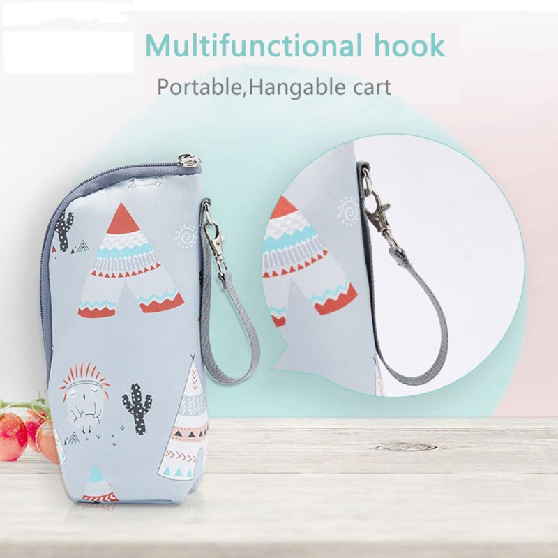 Túi Đựng Giữ Ấm Bình Sữa Em Bé Có Dây Treo Tiện Lợi