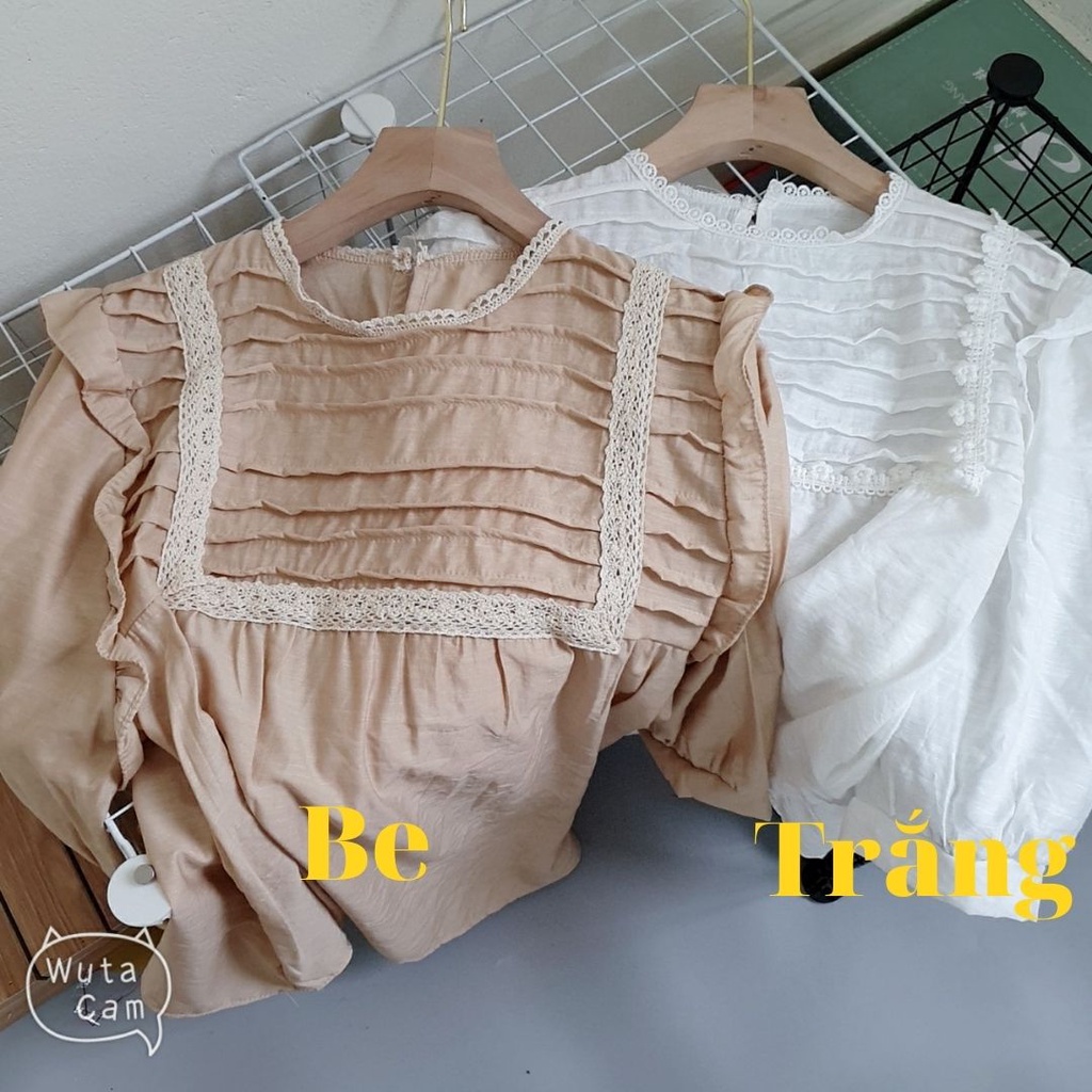 Áo kiểu nữ Hàn quốc tay lỡ Bigsize chất tơ đũi ren thời trang tiểu thư bánh bèo Liaofashion