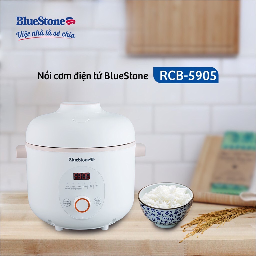 Nồi Cơm Điện Tử BlueStone RCB-5905 - 0.75L - Hàng chính hãng - Bảo hành 24 tháng