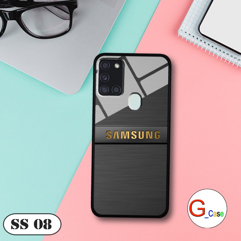 Ốp lưng Samsung A21s/A 31-lưng kính in logo hãng điện thoại