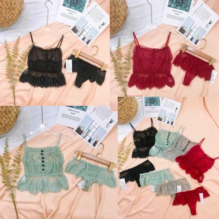 Đồ ngủ ren sexy mỏng màu đen xuyên thấu gợi cảm | BigBuy360 - bigbuy360.vn