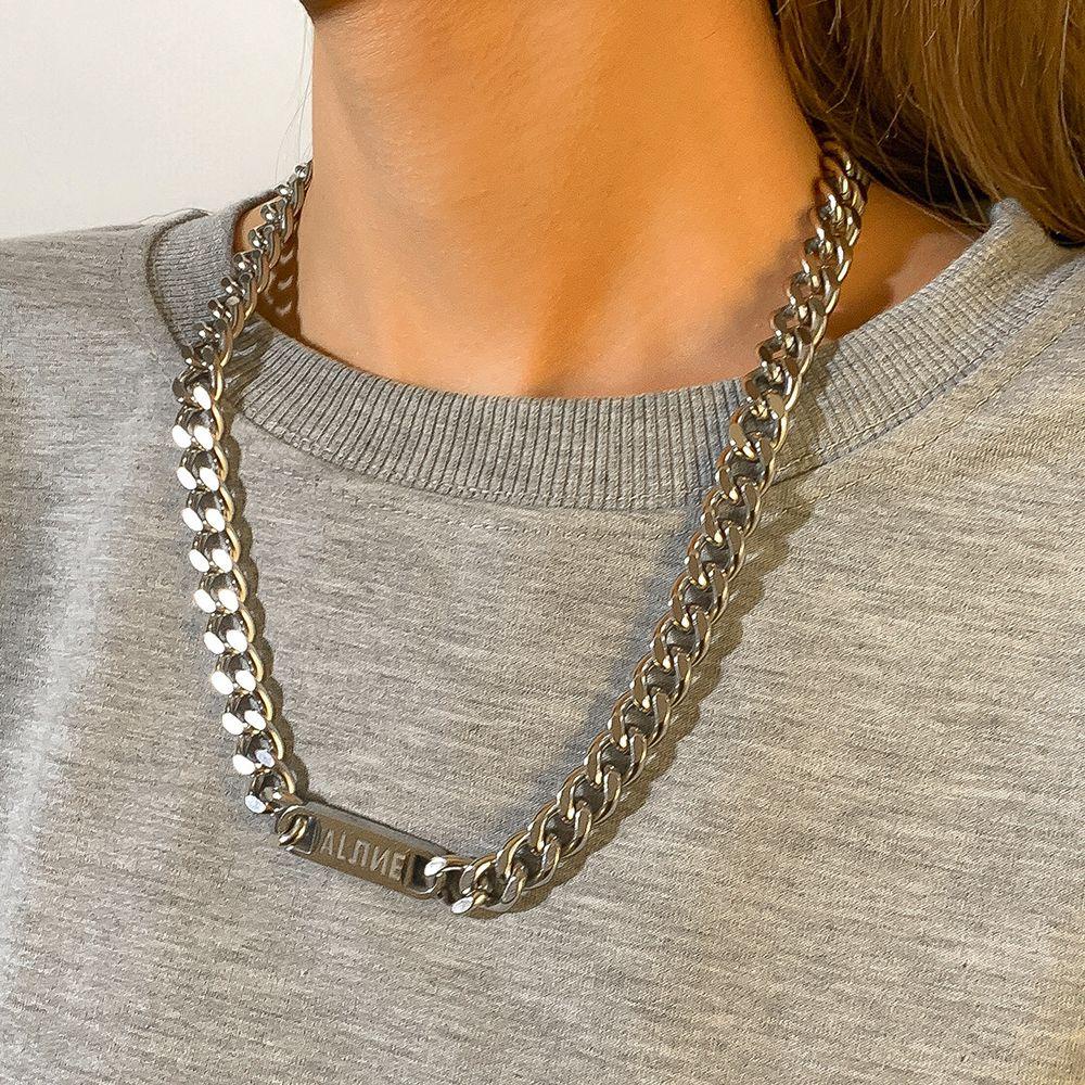 Vòng Cổ Choker Dây Xích Dày Dặn Phong Cách Punk Đơn Giản Cho Cặp Đôi