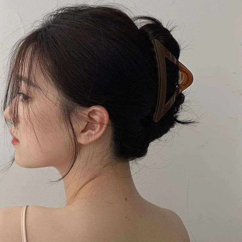 Kẹp Tóc Cỡ Lớn Màu Xanh Lá Phong Cách Hàn Quốc Đơn Giản Cho Nữ