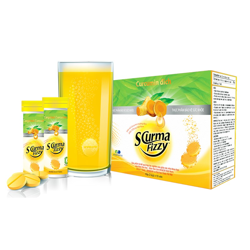 Viên Sủi Nano Curcumin Scurma Fizzy giúp chống oxy hóa, phòng ngừa bệnh tật
