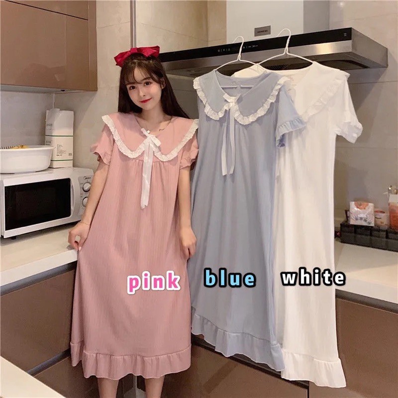 Váy ngủ cute phong cách tiểu thư, Váy ngủ bánh bèo dáng xuông | BigBuy360 - bigbuy360.vn