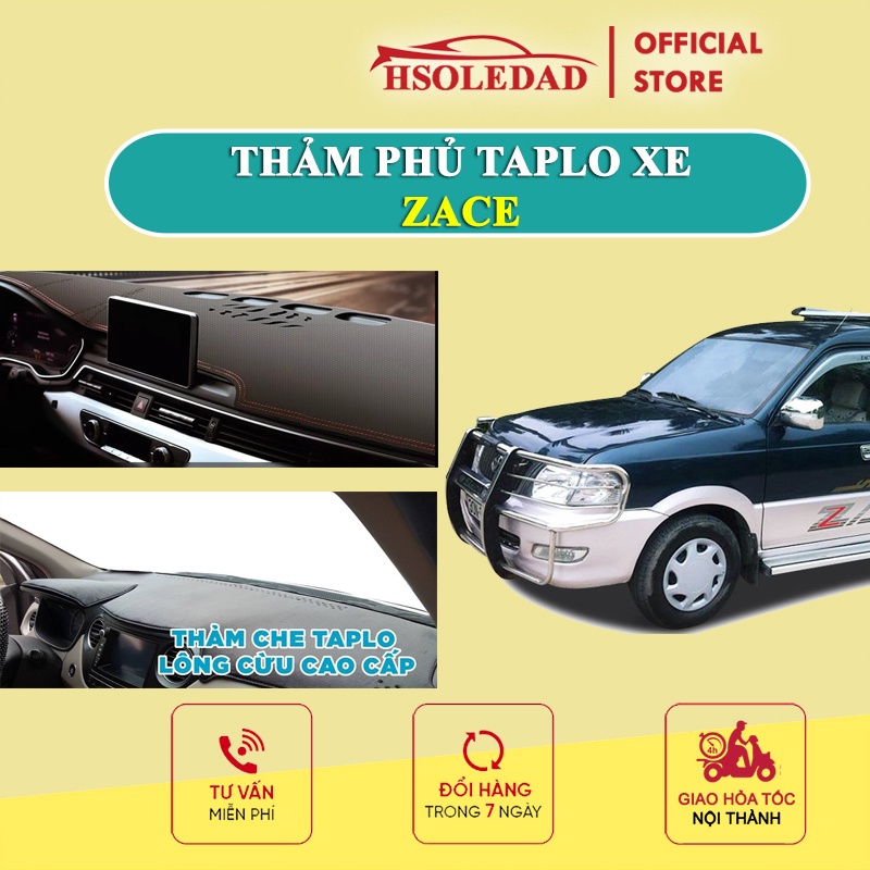 Thảm taplo Toyota Zace bằng lông Cừu 3 lớp hoặc Da Cacbon