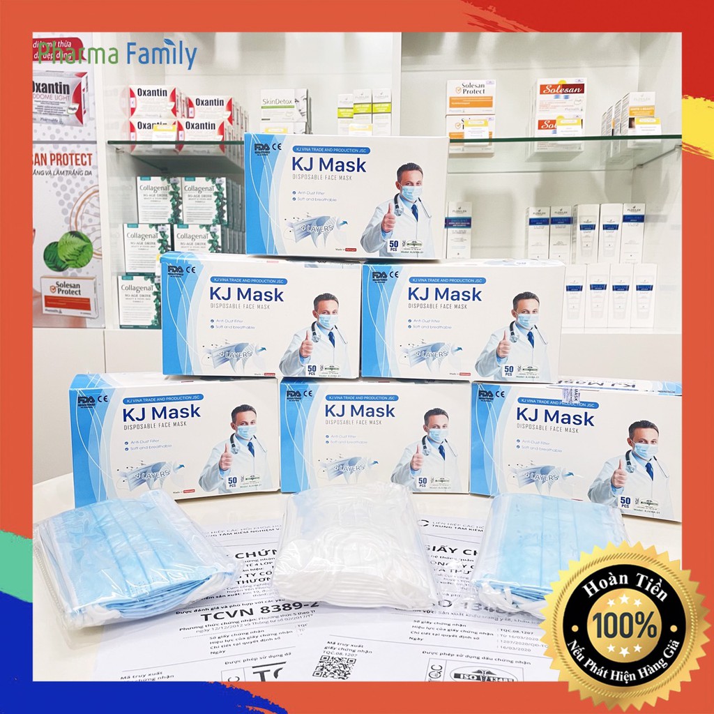 [HÀNG CÔNG TY] KHẨU TRANG Y TẾ KJ MASK  4 LỚP GIẤY KHÁNG KHUẨN- TIÊU CHUẨN XUẤT KHẨU - NGƯỜI LỚN VÀ TRẺ EM
