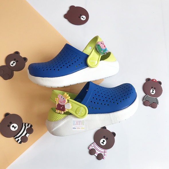 DÉP SỤC TRẺ EM CROCS LITERIDE QUAI GẮN NÚT CHO BÉ