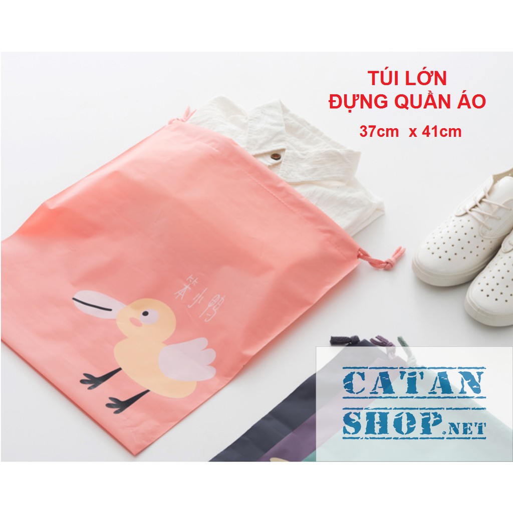 Combo 3 Túi Đựng Đồ Du Lịch dây rút hoạt hình xếp đồ gọn gàng trong vali Chống Thấm Bag in Bag (giao ngẫu nhiên)