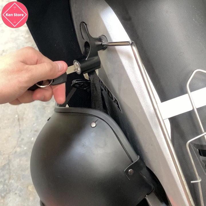 Khóa chống trộm mũ bảo hiểm 🔐HÀNG XỊN🔐 Khóa treo mũ bảo hiểm, có móc treo đồ, bằng hợp kim nhôm, cứng cáp, không rỉ sét