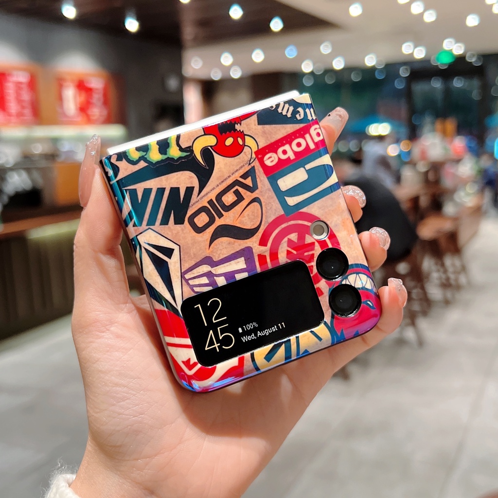 Ốp Điện Thoại Mềm Mỏng Họa Tiết Graffiti Nhiều Màu Sắc Blu-ray Cho Samsung Galaxy Z FOLD 4 3 Z FLIP 4 3