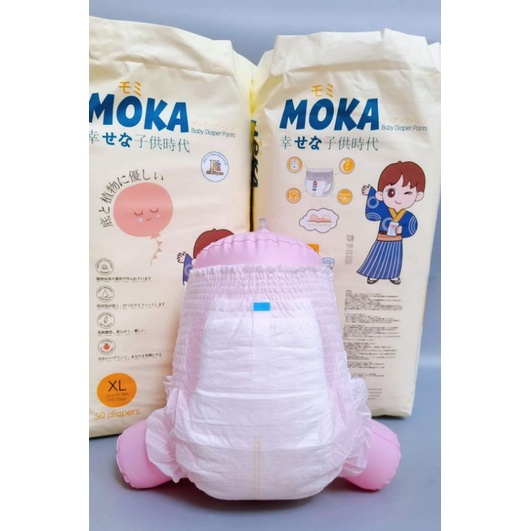 Tã bỉm quần MOKA CHÍNH HÃNG 50 miếng đủ size M/L/XL/XXL/XXXL/XXXXL