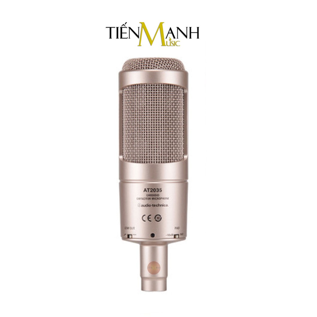 [Tặng Cable, Chính hãng] Micro Audio Technica AT2035 (Màu Gold) - Mic Thu Âm Phòng Studio, Microphone Cardioid AT-2035