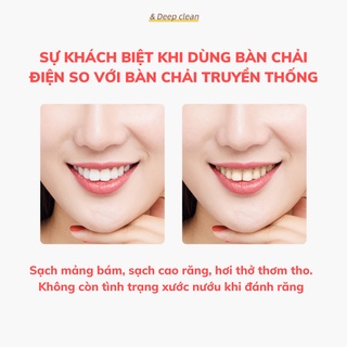 Bàn chải điện IPX7 đánh răng sạch x10, công nghệ sóng âm, bảo vệ răng miệng tuyệt đối (bảo hành 1 đổi 1)