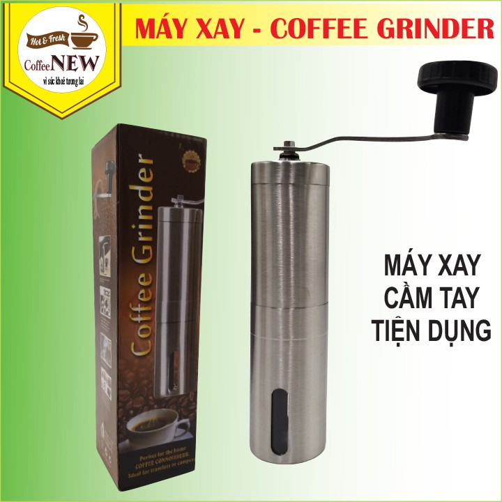 Máy Xay Cà Phê, Xay Tiêu Cầm Tay-Grinder - Thân Máy Bằng Thép Không Gỉ - Tiện Dụng-Nhỏ Gọn-Sang Trọng-Coffee New