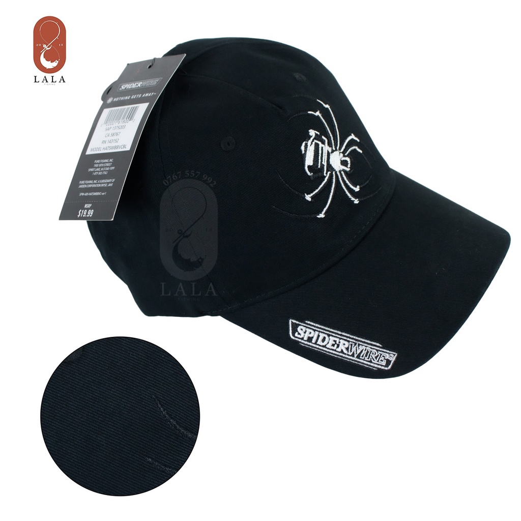 Nón Spiderwire Baseball HATSWBBVCBL (black-cotton)