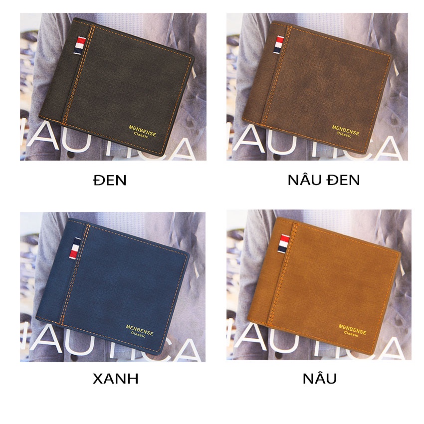 Ví nam nữ unisex cao cấp bóp da lộn siêu bền đẹp nhỏ gọn giá rẻ đựng tiền thời trang mini Naviman VN170