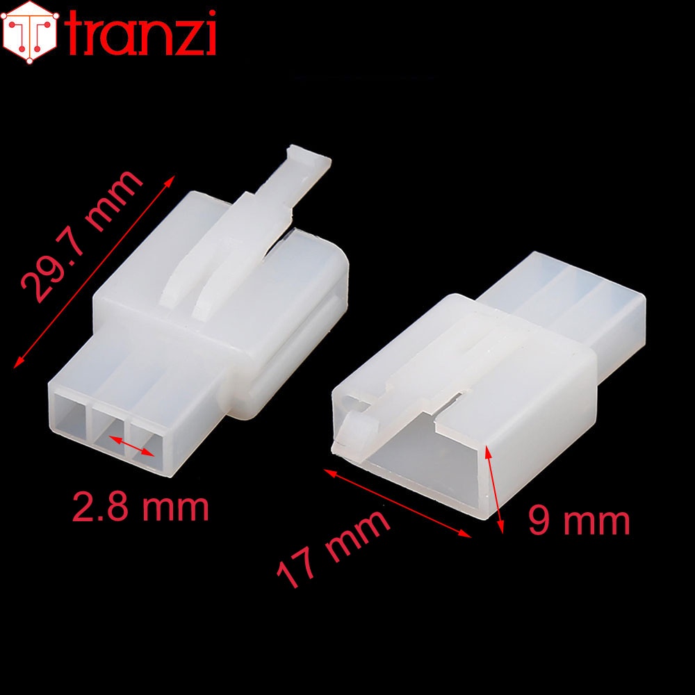 Vỏ header 2.8mm 28050 3P cái 30mm trắng - túi 10 cái