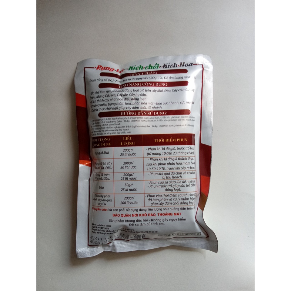 Chất gây rụng lá hoa Mai / gói 200 gram pha được 25 lít nước