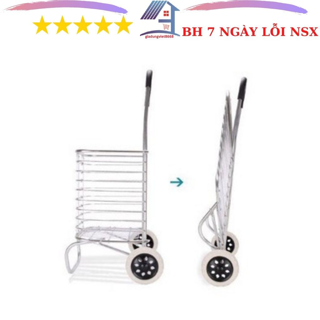 Xe kéo đi chợ đa năng gấp gọn inox tiện dụng