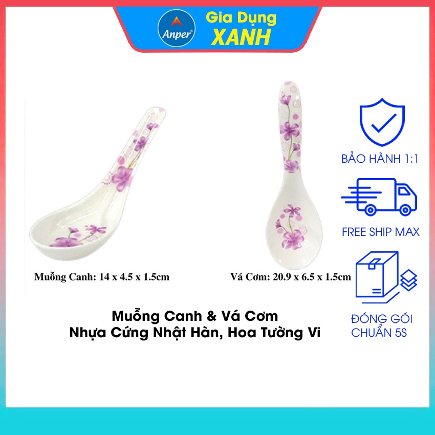 Muỗng nhựa melamine ANPER ăn canh 14 và 21 cm  nhật hàn dùng cho gia đình và nhà hàng sang trọng