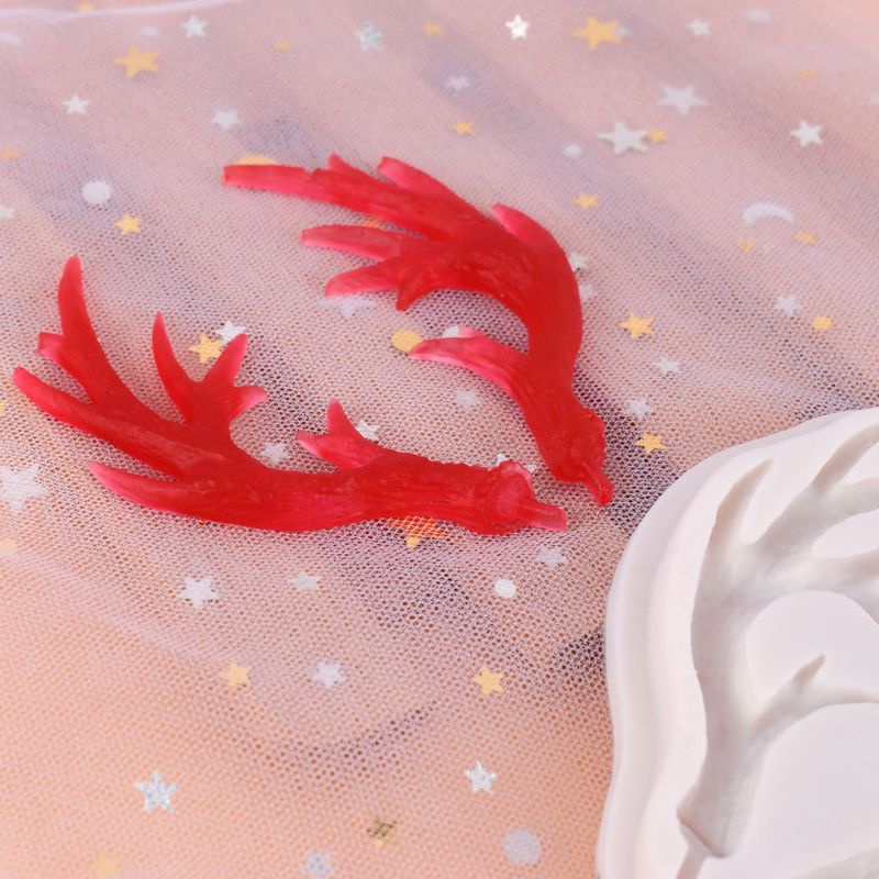 Sa Khuôn Làm Kẹp Tóc Hình Sừng Tuần Lộc Bằng Nhựa Epoxy Độc Đáo Trang Trí Giáng Sinh / Tiệc Giáng