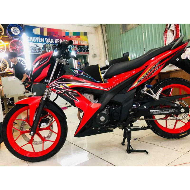 Tem Sonic Hayabusa xe đỏ phối đen vàng tem rời