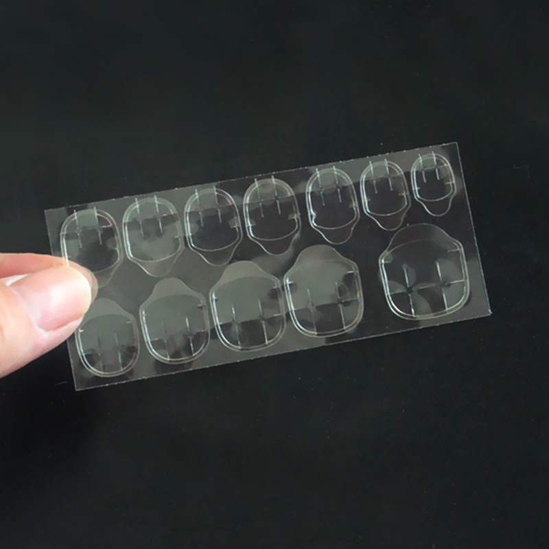 Keo dán móng giả bằng silicon trong suốt, loại 12 miếng dán MINIGIRL KE2