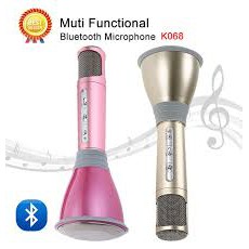 ( Xả kho) Mic karaoke Bluetooth có loa K068 3 in 1 loại 1 -DC1568