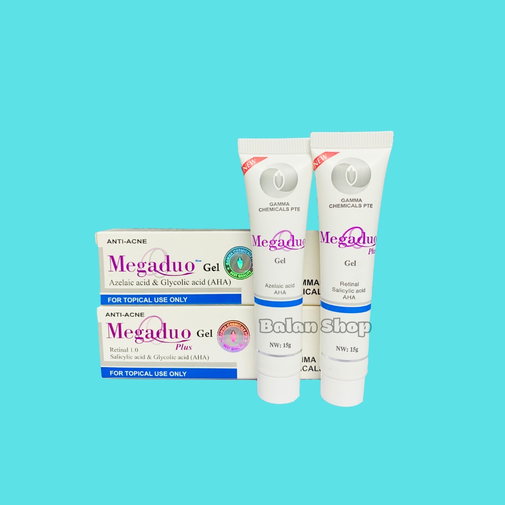 Megaduo Gel Aha &amp; Megaduo Plus Retinal 1.0 Giảm Thâm Mụn/trứng Cá/mờ Sẹo/ Vitamin C E Dưỡng Da Gel MS C 15g - Balan Shop