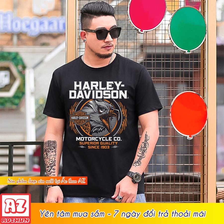 Áo thun nam in hình harley davidson - bigsize 5XL 6XL 7XL M2967