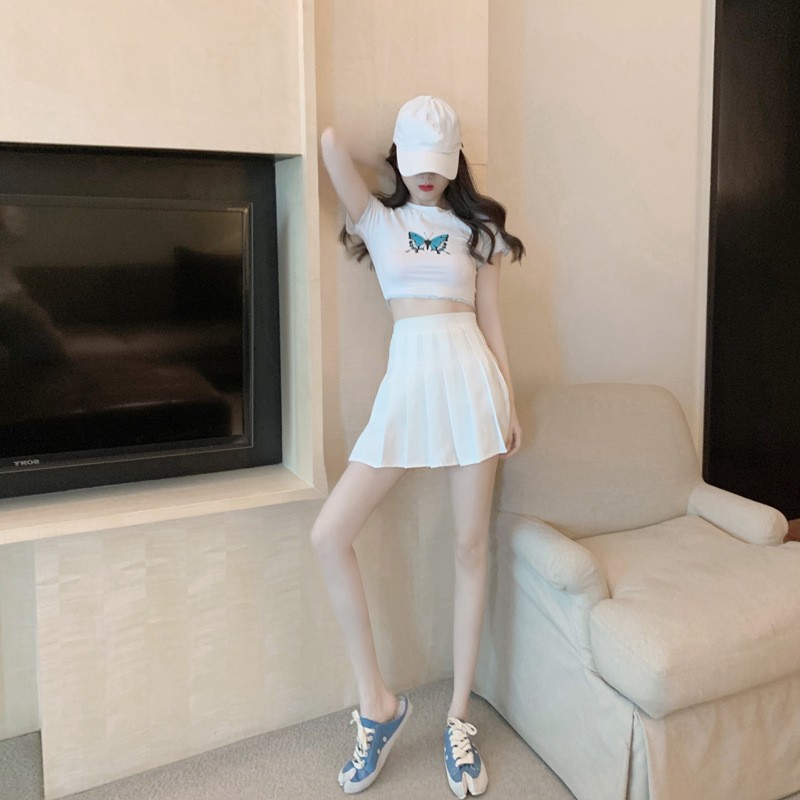 Áo croptop MaoMao ôm body ngắn tay chất thun co giãn phong cách ulzzang Hàn Quốc C17