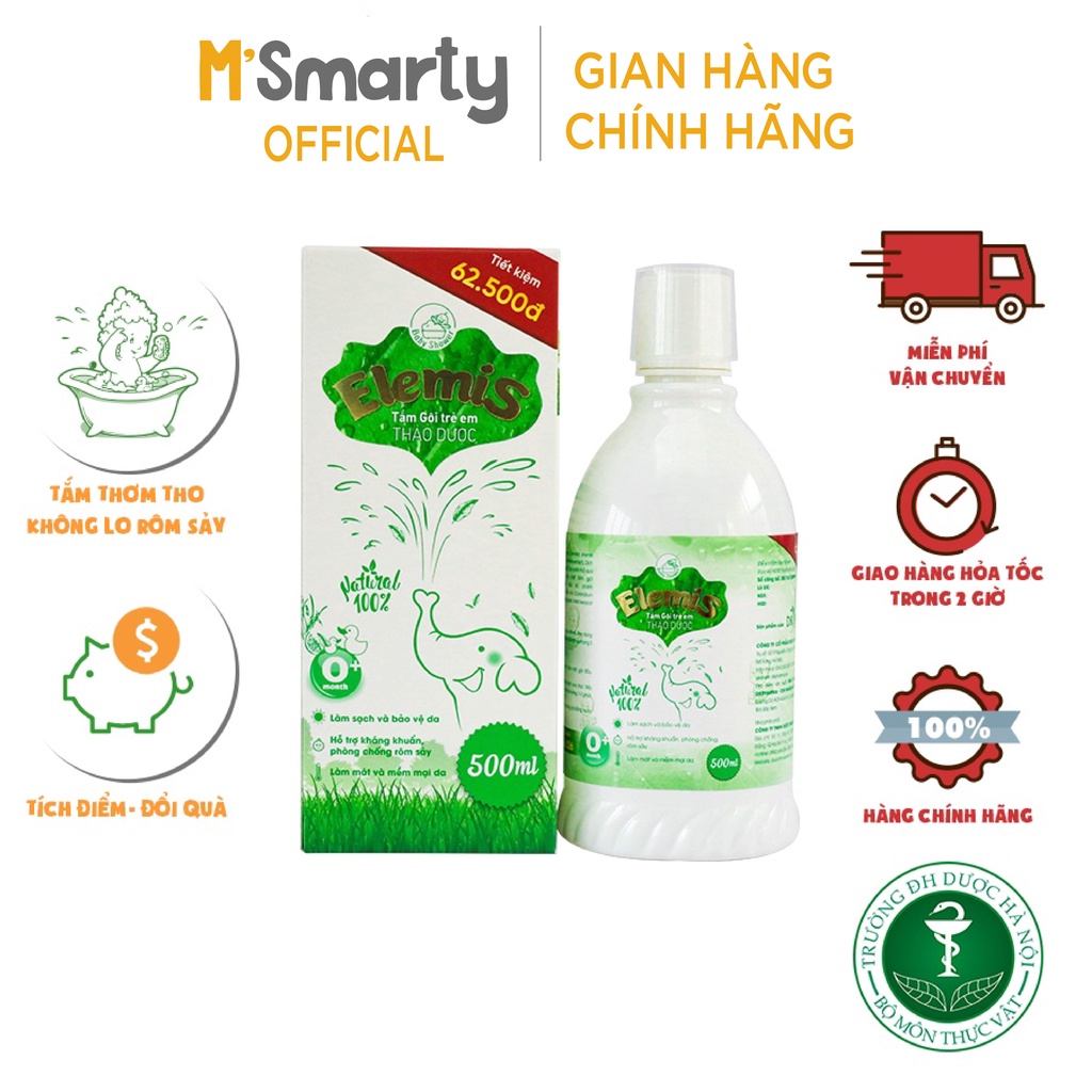 [M'SMARTY] - Nước Tắm Thảo Dược Cho Trẻ Sơ Sinh Elemis - DK Pharma - Chai 200ml / 500ml